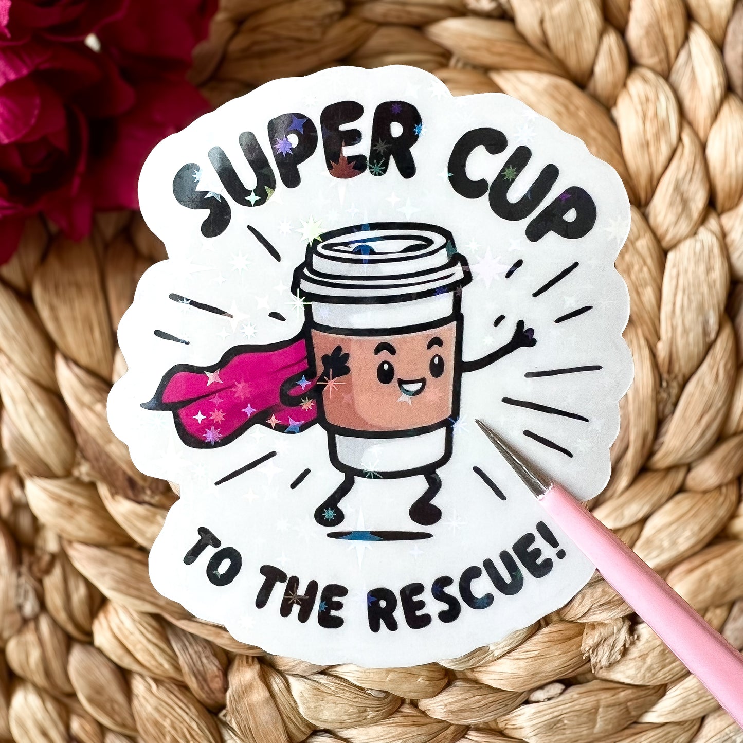 Super Cup to the Rescue Coffee Sticker