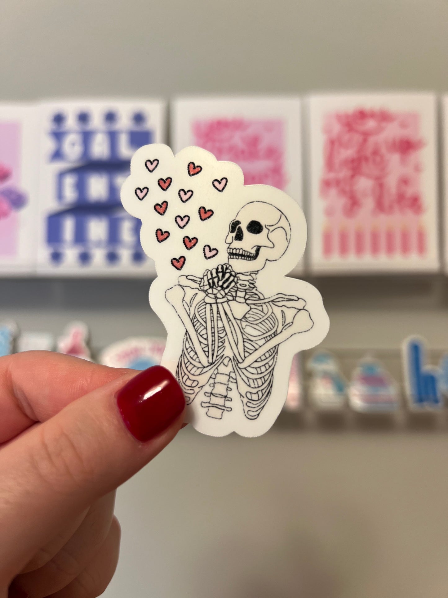 Hopeless Romantic Skeleton Sticker