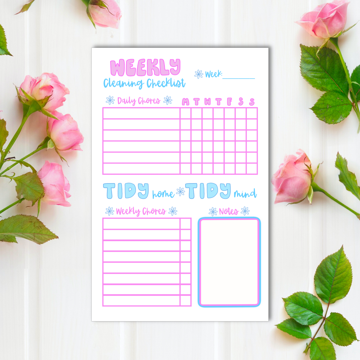 Weekly Cleaning Checklist Notepad